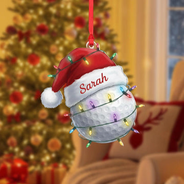 Maxcorners Personalized Golf Ball Christmas Ornament, Acrylic Ornament, Christmas Tree Ornaments, Gift For Golfer