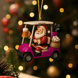 Maxcorners Santa Claus In Golf Cart Ornament, Gifts For Beer Lovers, Personalized Christmas Ornaments