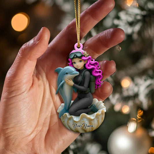 Maxcorners Diving Home Decor, Christmas Ornament, Personalized Ornament 2D Flat LM2111