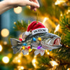 Maxcorners Personalized Bass Fishing Ornaments, Fishing Ornament, Gift For Fisherman, Christmas Tree Decor