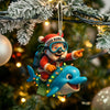 Maxcorners Diving Santa Home Decor, Christmas Ornament, Personalized Ornament 2D Flat LM2111