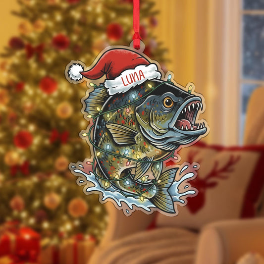 Maxcorners Personalized Trout Fishing Acrylic Ornament, Custom Acrylic Ornaments, Gift For Fisherman