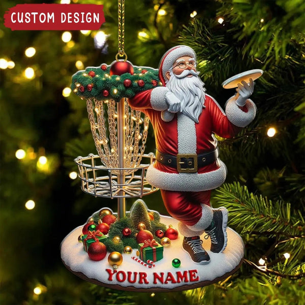 Maxcorners Personalized Santa Claus Disc Golf Ornament, Acrylic Ornament, Christmas Golf Gift, Golf Gift Idea