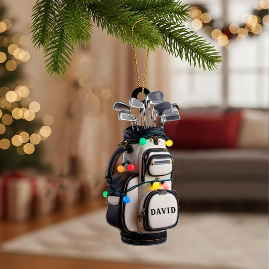 Maxcorners Custom Name Golf Bag Christmas Ornament, Gift For Golfer, Acrylic Ornament, Christmas Tree Decor