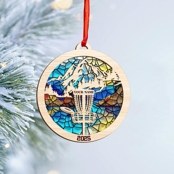 Maxcorners Personalized Disc Golf Christmas Ornament 2025, Wood And Acrylic Ornaments, Gifts For Disc Golfers
