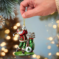 Maxcorners Santa Claus Golf Christmas Tree Ornament, Acrylic Ornament, Christmas Tree Ornaments, Gift For Golfer