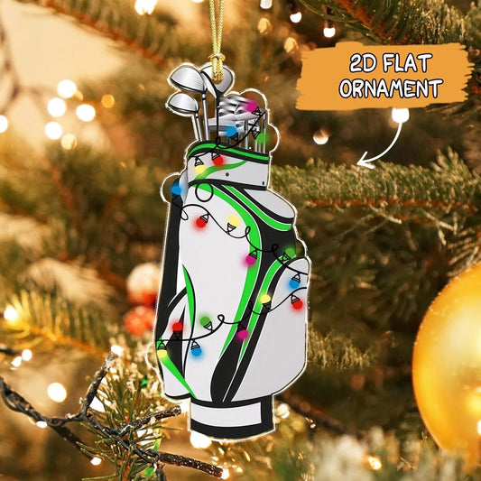 Maxcorners Custom Golf Bag Acrylic Ornament, Golf Keychain, Funny Golf Accessories, Golf Lover Gift, Christmas Ornament