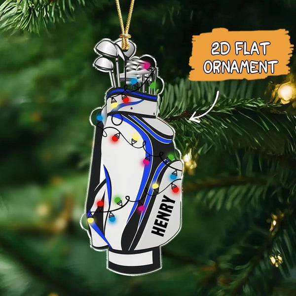 Maxcorners Custom Golf Bag Acrylic Ornament, Golf Keychain, Funny Golf Accessories, Golf Lover Gift, Christmas Ornament