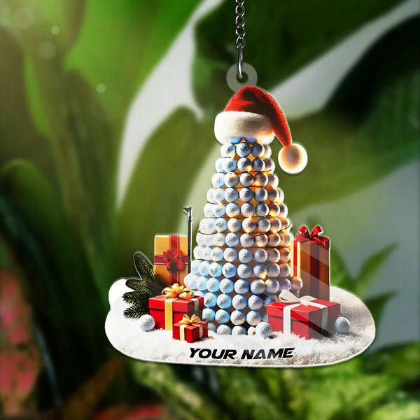 Maxcorners Golf Ball Christmas Tree Ornament, Golf Christmas Ornament, Acrylic Ornament, Golf Gift Idea