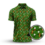 Maxcorners Squirrel Golf Shirt, Pattern Golf Shirt, Green Golf Shirt, Crazy Golf Shirt For Men