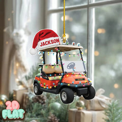 Maxcorners Personalized Golf Cart 2D Flat Ornament, Acrylic Ornament, Christmas Tree Ornaments, Gift For Golfer