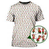 Maxcorners Funny Pattern Golf Shirt, Christmas Golf Shirt, Xmas Golf Shirt, Reindeer Shirt For Golfer