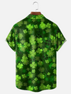 Maxcorners St. Patrick's Day Four Leaf Clover Tropical Vibe Hawaiian Golf Shirt, Men's Golf Shirt
