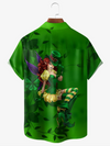 Maxcorners Green St. Patrick's Day Lucky Clover Beauty Hawaiian Golf Shirt, Men's Golf Shirt, Tropical Vibe Golf Polo Shirts
