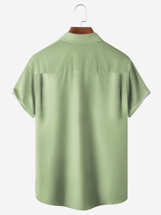 Maxcorners Green St. Patrick's Day Lucky Clover Parrot Beer Gold Coins Hawaiian Golf Shirt, Tropical Vibe Men's Golf Shirt