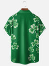 Maxcorners Green And White St. Patrick's Day Shamrock Hawaiian Golf Shirt, Tropical Vibe Men's Golf Shirt