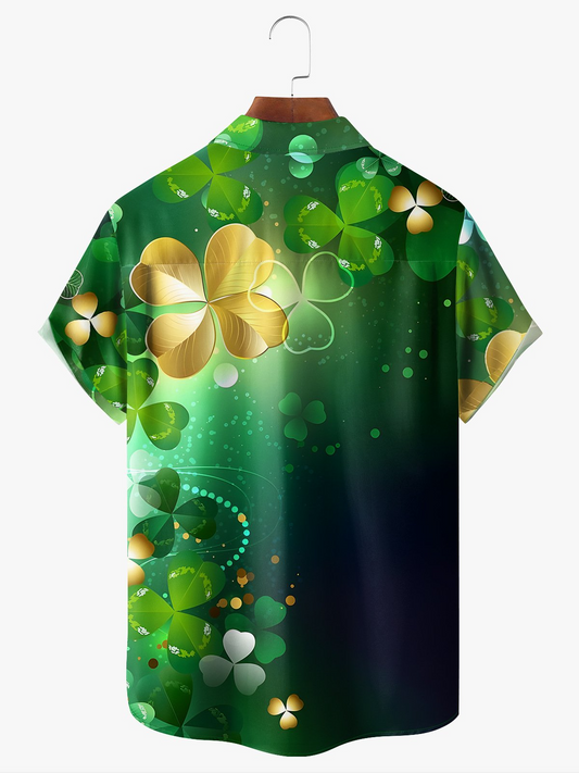 Maxcorners Green St. Patrick'S Day Hot Beer Hawaiian Golf Shirt, Men's Golf Shirt, Tropical Vibe Funny Golf Shirt