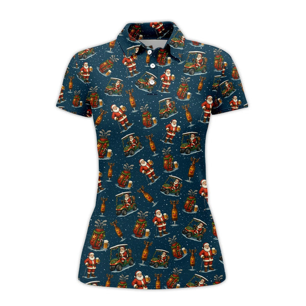 Maxcorners Pattern Golf Shirt, Christmas Golf Shirt, Funny Golf And Beer Shirt, Golf Gift For Men
