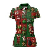 Maxcorners Christmas Golf Shirt, Funny Pattern Golf Shirt For Golfer, Santa Golf Shirt For Men