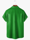 Maxcorners Green St. Patrick's Day Lucky Clover Shamrock Hawaiian Golf Shirt, St Paddy's Day Tropical Vibe Men's Golf Shirt