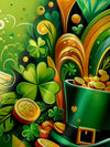 Maxcorners St. Patrick'S Day Pot of Gold Four Leaf Clover Hawaiian Golf Shirt, Tropical Vibe Men's Golf Shirt
