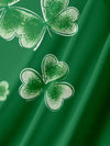 Maxcorners Green And White St. Patrick's Day Shamrock Hawaiian Golf Shirt, Tropical Vibe Men's Golf Shirt