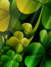 Maxcorners Rainbow St. Patrick's Day Fantasy Lucky Four-Leaf Clover Hawaiian Golf Shirt, Tropical Vibe Men's Golf Shirt