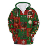 Maxcorners Funny Pattern Golf Shirt, Dachshund Golf Shirt For Golfer, Christmas Golf Shirt, Golf Gift For Men