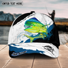 Maxcorners Fishing Black White Water Flow Pattern Sport Pattern Personalized Name 3D Cap (11 Breeds)