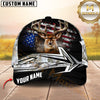 Maxcorners Buck Deer  Hunting USA Flag Rustic Arrow Hunting Camo Custom Name 3D Cap (6 colors)