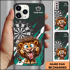 Maxcorners Funny Lion Dartboard Cartoon Crazy Face Style Multicolor Options Personalized Name 3D Phonecase