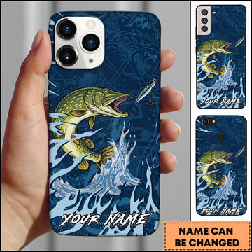 Maxcorners Pike Fishing Jumping Fish Lure Action Personalized Name Phone Case