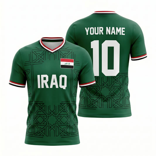 Maxcorners Iraq Soccer Fan Gift Personalized 3D Jersey Shirt For Proud Football Supporters