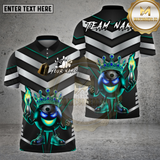 Maxcorners Bowling Shirt Chevron Armor Metallic Crown Flame Ball Multioptions Personalized Name, Team Name Unisex 3D Shirt