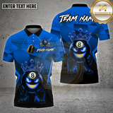 Maxcorners Billiards Shirt 8 Ball King Flame Geometric Power Multioptions Personalized Name, Team Name Unisex 3D Shirt