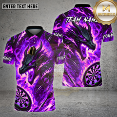 Maxcorners Dartboard Fire Dragon Flame Art Design Multi Options Personalized Name Team Name 3D Shirt