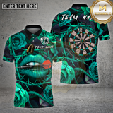 Maxcorners Darts Shirt Lips Roses Thorns Dartboard Love Trap Multioptions Personalized Name, Team Name Unisex 3D Shirt
