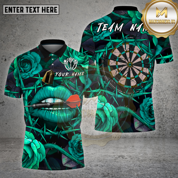 Maxcorners Darts Shirt Lips Roses Thorns Dartboard Love Trap Multioptions Personalized Name, Team Name Unisex 3D Shirt