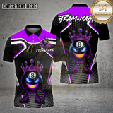 Maxcorners Billiards Shirt 8 Ball King Lightning White Strike Multioptions Personalized Name, Team Name Unisex 3D Shirt