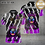 Maxcorners Billiards Shirt 8 Ball Crowned Legend Fire Cue Multioptions Personalized Name, Team Name Unisex 3D Shirt