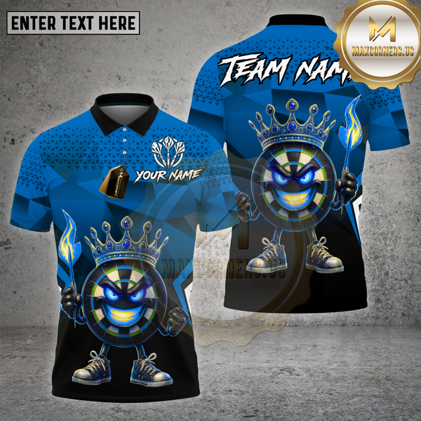 Maxcorners Darts Shirt King Geometric Fire Crown Board Multioptions Personalized Name, Team Name Unisex 3D Shirt