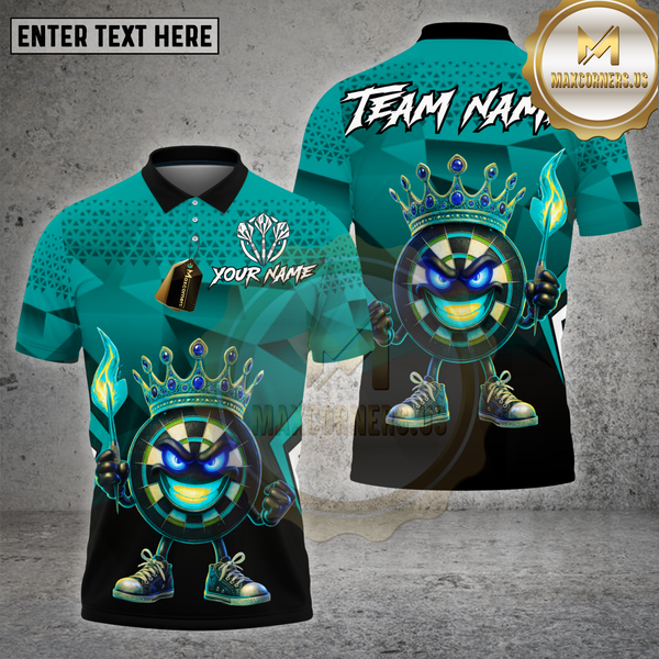 Maxcorners Darts Shirt King Geometric Fire Crown Board Multioptions Personalized Name, Team Name Unisex 3D Shirt