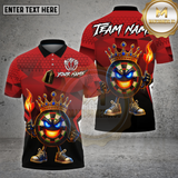 Maxcorners Darts Shirt King Geometric Fire Crown Board Multioptions Personalized Name, Team Name Unisex 3D Shirt