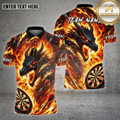 Maxcorners Dartboard Fire Dragon Flame Art Design Multi Options Personalized Name Team Name 3D Shirt