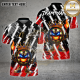 Maxcorners Darts Shirt King Lightning Black White Flame Crown Multioptions Personalized Name, Team Name Unisex 3D Shirt