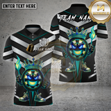 Maxcorners Darts Shirt King Silver Chevron Flame Crown Royal Board Multioptions Personalized Name, Team Name Unisex 3D Shirt