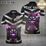 Maxcorners Darts Shirt King Silver Chevron Flame Crown Royal Board Multioptions Personalized Name, Team Name Unisex 3D Shirt