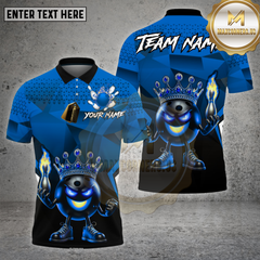 Maxcorners Bowling Shirt King Flame Geometric Crown Ball Multioptions Personalized Name, Team Name Unisex 3D Shirt