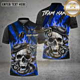 Maxcorners Billiards Shirt Skull Snake Flame 8 Ball Gothic Fire Multioptions Personalized Name, Team Name Unisex 3D Shirt