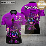 Maxcorners Bowling Shirt King Flame Geometric Crown Ball Multioptions Personalized Name, Team Name Unisex 3D Shirt
